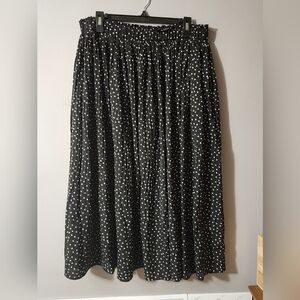 Zeagoo Black and White Polka Dot Maxi Skirt